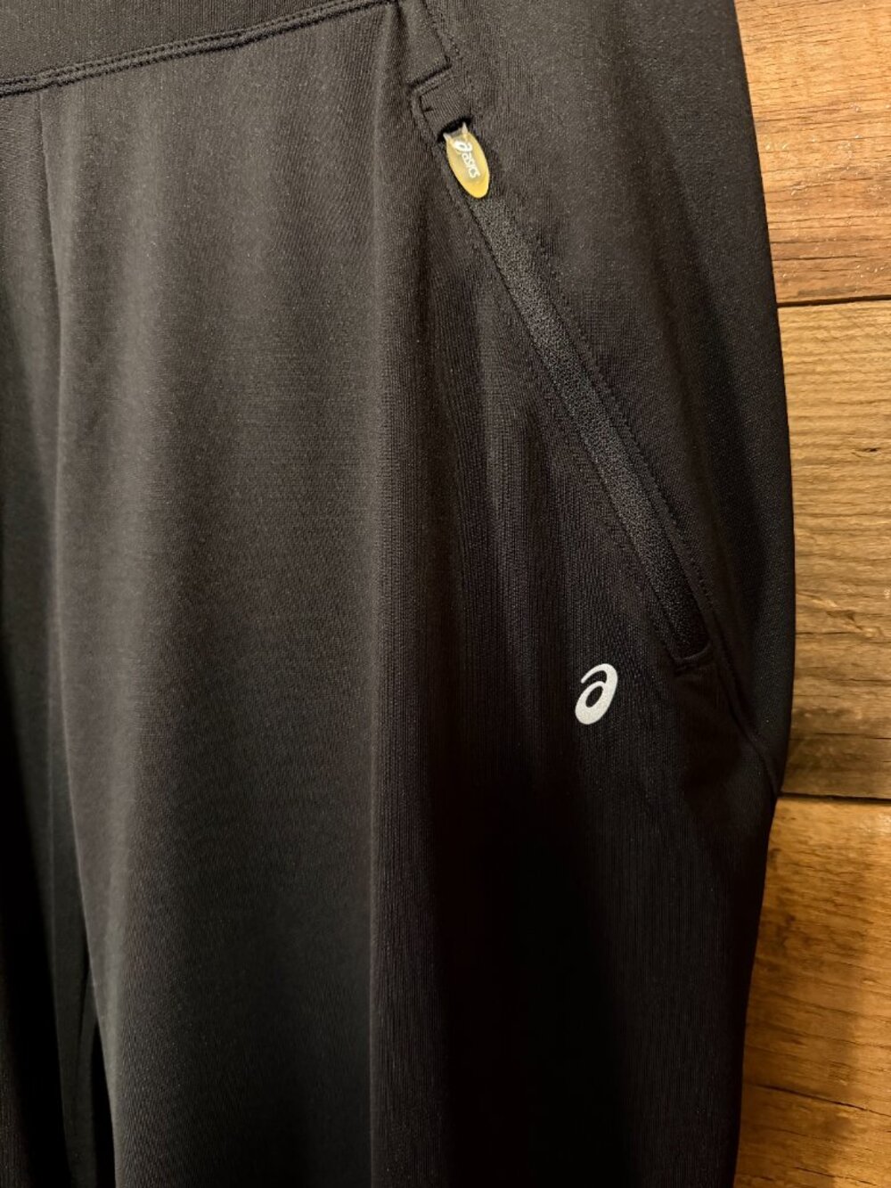 ASICS Black Athletic Pants Women's Medium Zip Pockets Running Performance - Picture 2 of 12